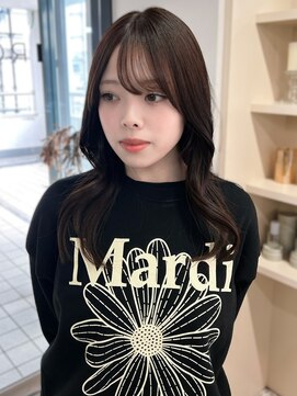 イロウ 天神大名店(IROW) レイヤーカット 顔周りカット ブラウンカラー 韓国ヘア 10代20代