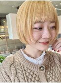 ブロンド×ミニボブ