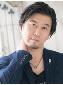 くすみカラーアップバングのウェットスタイルf名護大東