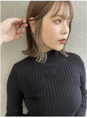 トリートメント ブリーチなしダブルカラー 前髪縮毛矯正 