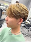 バレイヤージュブリーチダブルカラーハイライトメッシュブリーチ