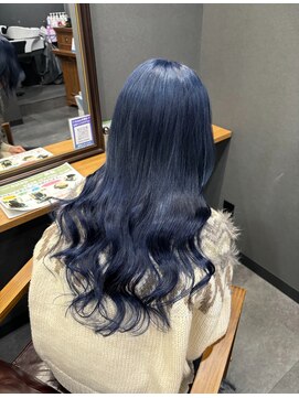 ボアップ 難波店(boappu) #プルエクステ#エクステ#カラー#ブルー#ロングヘア
