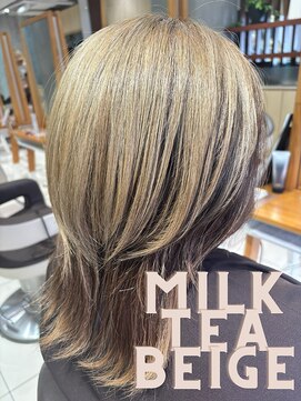 武蔵境でつくるミルクティーベージュの透明感カラー