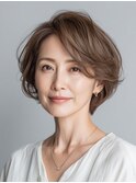 クラゲヘアー/小顔/ココアベージュ/オリーブグレー/川西