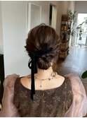佐賀/ヘアセット/ヘアアレンジ/結婚式/二次会/成人式/リボン