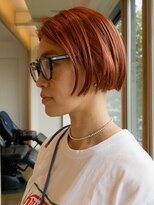 ビュートリアム 鎌倉小町(BEAUTRIUM)&nbsp;コーラルピンク/切りっぱなしボブ/BEAUTRIUM鎌倉　カギワダ