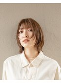 《在り家　別邸》ウルフカット×ブリーチなしミルクティベージュ