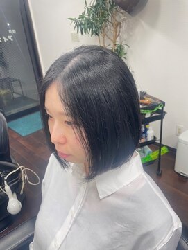 アイカワ 京都今出川 切りっぱなしボブ/デザインカット/ヘッドスパ/30代/今出川/ボブ/