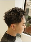 MEN’S/サーフカール/刈り上げセンターパート/表参道駅