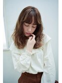 ふわミディ/厚めバング/ナチュラルボブ/無造作/個性的/くせ毛風