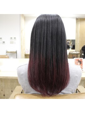 デコヘアーフラッペ(DECO HAIR frappe) レッドグラデーションカラー　エアタッチ