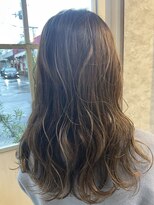 ヘアーエポック(hair epoque) くびれミディ/ハイライトカラー/外ハネ/前髪/イメチェン/ウルフ