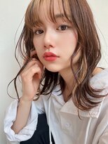 ホォレ 豊中店(fore)&nbsp;ミルクティーカラーボブレイヤーブリーチなしダブルカラー