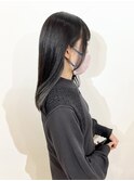 暗髪　インナーカラー　グレー　グレージュ