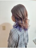 イヤリングカラーアッシュバイオレット大人かわいい