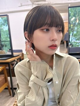 ハニー 町田(HONEY) マッシュショート マッシュバング ミントグレージュ