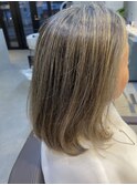 白髪をぼかす大人の地毛にハイライト/薬院地毛にハイライト