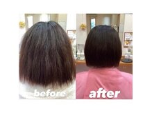 さかた美容室の雰囲気（電子トリートメントしただけでこの仕上がりなります◎）