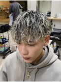 【RYUYA】ホワイトメッシュ×ツイストパーマ