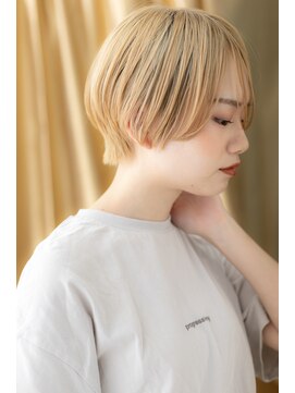 カバーヘア ブリス 戸田公園西口店(COVER HAIR bliss) ホワイトブロンド透明感カラー丸みショートY戸田公園10代20代