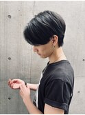 かき上げヘア　ニュアンスマッシュ　センターパート　ビジネス