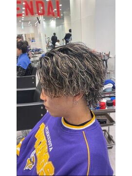 オーシャントーキョー 仙台(OCEAN TOKYO) センターパートハイライトメッシュウルフツイストスパイラル