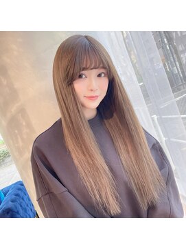 ガルボヘアー 心斎橋店(garbohair) 心斎橋プルエクステ透明感カラーブラウンベージュロング