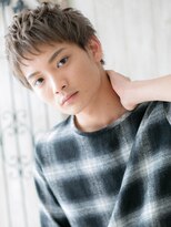 モッズヘア メン 仙台愛子駅前店(mod's hair men)&nbsp;10代20代ブリーチデザイン爽やかくせ毛風メンズショートb仙台