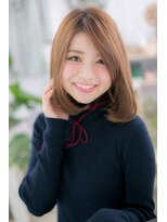 ヘアアンドビューティー ミック(Hair & Beauty miq) オレンジブラウンで透明感☆ナチュラル小顔ロングボブc1