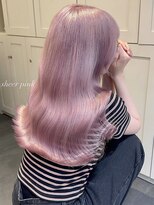 ベレーザ 渋谷(BELEZA)&nbsp;4383ミルクティーピンクハイトーンカラーベビーピンク斜めバング