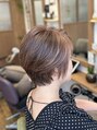 アルバヘアー(alba hair +) 白髪ぼかしとハイライト。人気のピンクベージュカラーで艶髪に。