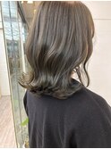 シンプルストレート大人ミディナチュラルブロンドベージュ渋谷