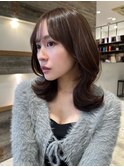 流れる顔周りくびれミディアム【肥田亜沙美】