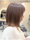 中明度ミルクティーベージュワンブリーチダメージレスハイトーン
