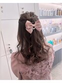 ハーフアップヘアセット