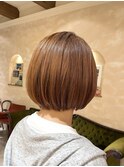 丸みボブ ショートボブ ストレートパーマ  内巻き 20代30代40代