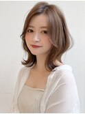 前髪 アンブレラカラー こなれミディ イメチェン ウェーブパーマ