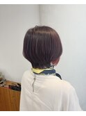ショートボブ×ピンクパープル