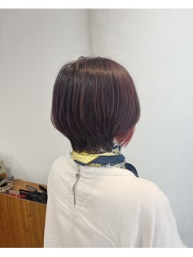 フレア 心 武庫之荘(flare) ショートボブ×ピンクパープル