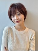 表参道大人ショートボブ顔周りレイヤーカットくびれショート30代