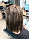 ハイライトで白髪ぼかし