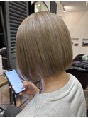 ミニボブ/ボブ/ボブカット/ハイトーンカラー/ブリーチ/20代/30代