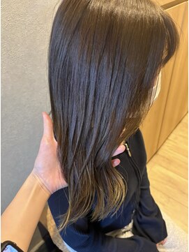 ブリーチなし透明感ベージュカラー