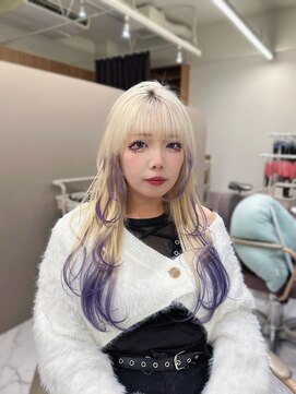 ガルボヘアー 心斎橋店(garbohair) 心斎橋プルエクステデザインカラー裾パープルレイヤー