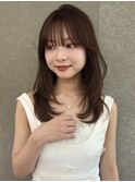 チャコール/オリーブグレー/レイヤーカット小顔顔周り韓国横浜
