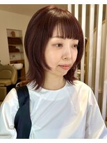 ファヴォリ(favori)&nbsp;【favori自由が丘】オレンジカラーオレンジブラウンレイヤーロブ