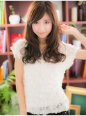 斜めバング大人可愛い毛先パーマロングc4戸田公園20代30代40代!