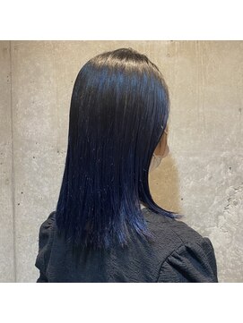 ヘアーズ ベリー 古市店(hairs BERRY) BERRY＿くすみブルー＿ストレート＿ナチュラル＿10代20代30代