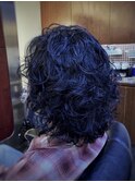 メンズ ロングスパイラルパーマ ウェットスタイル