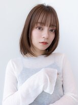 20代30代大人可愛い斜めバング/グレージュカラー小顔ボブ